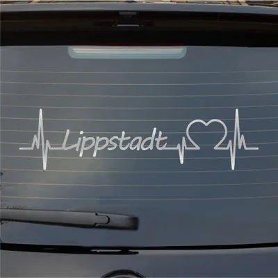 Produktbild von Heckscheibenaufkleber Lippstadt Herzschlag Puls Stadt Liebe 55x20 cm Silber Auto Aufkleber Sticker