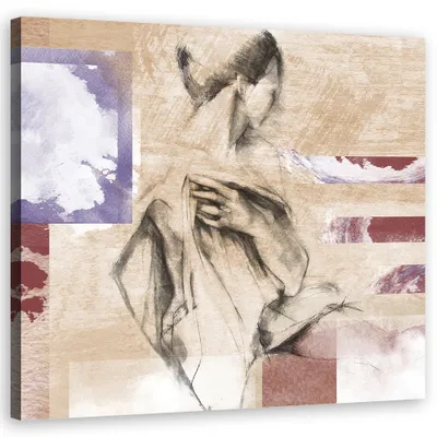 Produktbild von Leinwandbild menschen - beige 50x50 cm Feeby beige wandbild bereit zum aufhängen