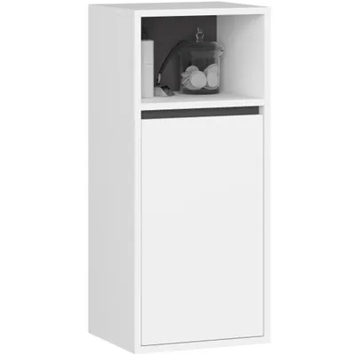 Produktbild von Badezimmer-Hängeschrank VAMI Weiß, Graphitgrau 1 Tür 3 Regalböden B35xH80xT30 cm