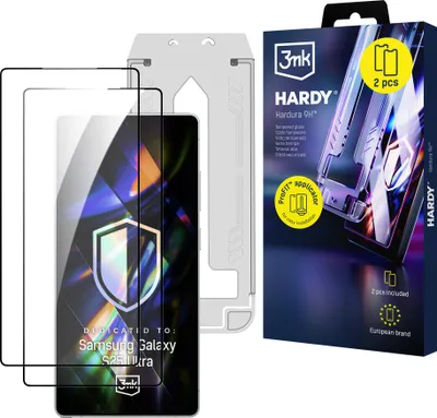 Image de 2 vitres en verre trempé avec applicateur 3mk Hardura 9H pour Samsung Galaxy S25 Ultra