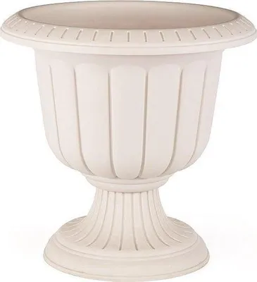 Produktbild von Sierliche cremefarbene Blumenkübel auf Fuß, 50x35 cm, 25L, UV-beständig, für Pflanzen und Kräuter