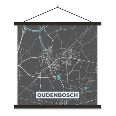 Obrázek produktu pro MuchoWow® Textilní plakát - Mapa města - Mapa - Oudenbosch - Mapa - 40x40cm - S černými lamelami