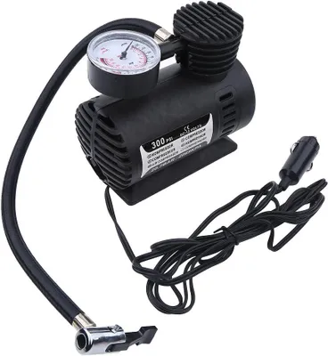 Produktbild von Fahrradpumpe Tragbare Luftkompressorpumpe, 12 x 13,5 x 7 cm, tragbare 12 V 300 PSI Mini-Luftkompressor-Reifenpumpe für Fahrräder, Autos, Motorräder, D