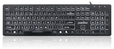 Zdjęcie produktu dla Klawiatura USB z podłączeniem przewodowym, podświetleniem i dużymi literami