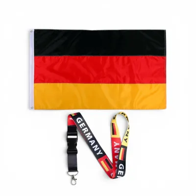 Produktbild von 2er Set Deutschland Fahne 90x150cm 2 Ösen & Germany Schlüsselband