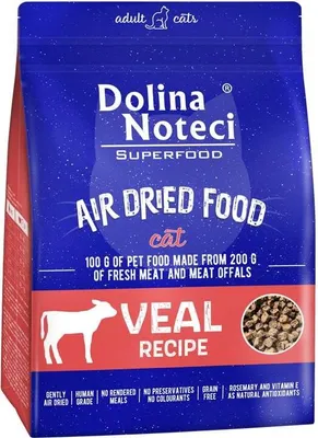 Produktbild von DOLINA NOTECI SUPERFOOD Trockenfutter für Katzen mit Kalb 1kg
