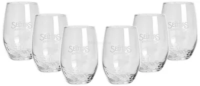 Produktbild von 6x Selters Relief Glas 0,2 L Wasserglas Gläser 6er Set Wasser Glas