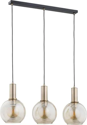 Immagine prodotto di Lampada a sospensione DARIN nero-ambra-oro 3xE27x15W metallo, dimensioni: 90x75x20 cm, IP20, Alfa