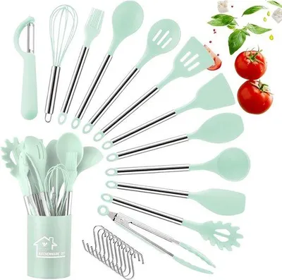 Produktbild von Famanu Küchenset 23-teilig mit Edelstahlgriffen und Antihaftbeschichtung - hitzebeständig