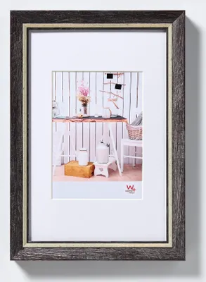 Fotoliste schwarz 20x30 cm mit Passepartout, Chalet-Design
