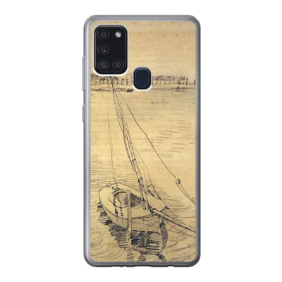 Produktbild von MuchoWow® Handyhülle Schutzhülle Hülle für Samsung Galaxy A21s Segelboot auf der Seine bei Asnières - Vincent van Gogh Silikon Softcase Handy Hülle - Hartschale