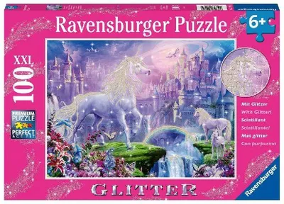 Produktbild von Einhorn-Königreich: 100-teiliges XXL-Glitzerpuzzle