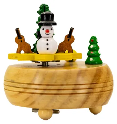 Produktbild von Kaladia Musikspieluhr Schneemann - Holz - Maße ca. 9 x 9 x 10 cm - für eine wundervolle Stimmung mit "Oh, Tannebaum"