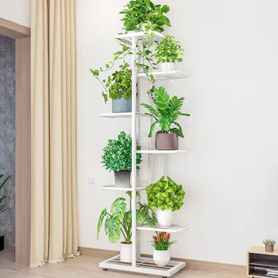 Image de Support pour plantes GarveeLife, étagère pour plantes, support métallique, gain de place