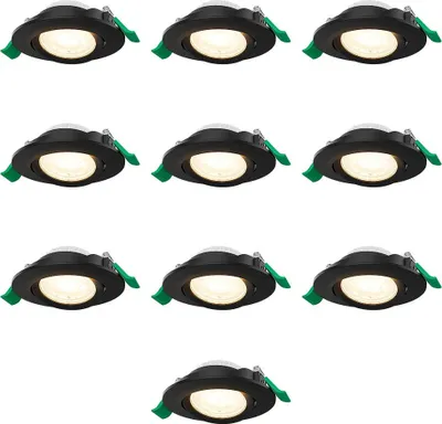 Image de HOFTRONIC - Lot de 10 Spot LED encastrable dimmable 6W 570lm CCT 2700K/4000K/6000K Noir