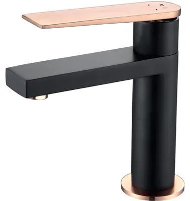 Image de Allure mitigeur lavabo bas noir et or rose Essebagno