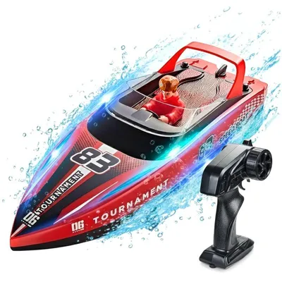 Obrázok produktu pre iUni HJ821, diaľkovo ovládaná loď, rýchla RC loď, 15 km/h, červená