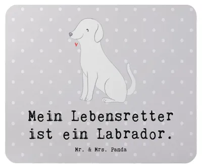 Produktbild von Mr. & Mrs. Panda Mousepad Labrador Lebensretter - Grau Pastell - Geschenk, mousematte, pc mauspad, Mouse Pad, laptop