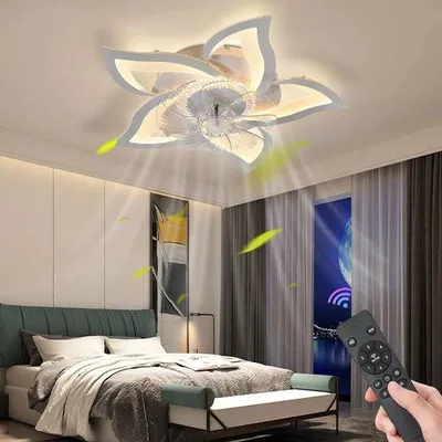 Produktbild von Moderne Deckenventilator 69cm Weiss 6-Gang