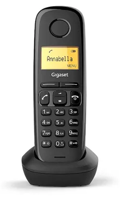 Zdjęcie produktu dla Gigaset A170, Telefon analogowy/DECT, Zestaw słuchawkowy bezprzewodowy, 50 wejścia, Nazwa i identyfikacja dzwoniącego, Czarny