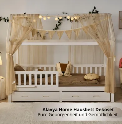 Produktbild von 3 tlg. Deko-Set Polyester 150x340cm - ohne Lichterkette I Beige