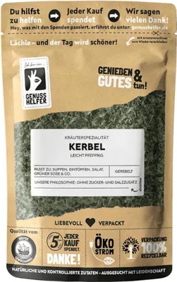 Produktbild von Kerbel, gerebelt, Kerbel Gewürz zum Kochen, 10 x 50g