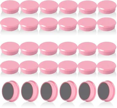 Obrázek produktu pro Silné kulaté růžové magnety, 30 kusů, na magnetické tabule