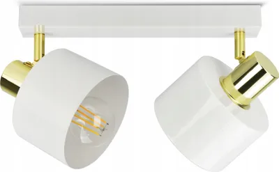 Produktbild von LUXOLAR LED Deckenleuchte 2 flammig Weiß Gold E27 60 W - Deckenlampe für Wohnzimmer, Küchen - Klassisches Design