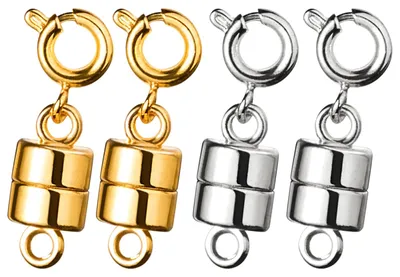 Magnetische Verschlüsse für Ketten, 4 Stück, Gold und Silber