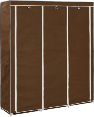 Produktbild von "2026 Moderne"Kleiderschrank( 1PC) Stylishces - Garderobenschrank,Drehtürenschrank,mit Fächern und Stangen Braun 150x45x175cm Stoff - Kleiderschränke Schlussverkauf388996