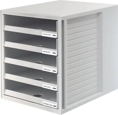 Produktbild von HAN Schubladenbox 5 offene Schübe Gehäuse: lichtgrau