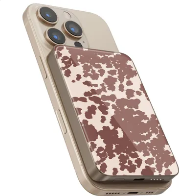 Productafbeelding van Selencia Vivid Powerbank 5.000 mAh - Draadloze Powerbank - Geschikt voor MagSafe en Qi - Desert Gold / Country Moo'd