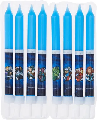 Obrázok produktu pre 8 sviečky s motívom Avengers na tortu, 9 cm