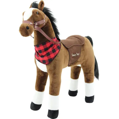 Produktbild von Sweety Toys 7653 Plüsch Stehpferd "Sicherheit " LITTLE CHAMP Höhe 80 cm Riesenpferd robustes, stabiles Reitpferd Stahlunterbau KEINE STYROPORFORM- sehr robust , kein Wackeln,