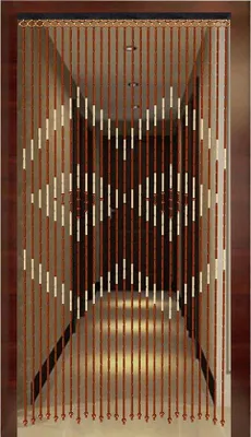Produktbild von Famanu Türvorhang - Bambookugeln und Katzenbart - Braun