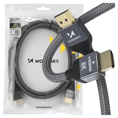 Image de Wozinsky Hdmi 2.1 Cable 8K 60 Hz 48 Gbps / 4K 120 Hz / 2K 144 Hz 5 M Silver (Whdmi-50)
