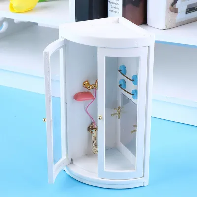 Obrázok produktu pre Mini príslušenstvo pre domček pre bábiky, kúpeľňa pre domček pre bábiky, sprchovací kút v domčeku pre bábiky, kúpeľňa v domčeku pre bábiky, sprchovací kút v domčeku pre bábiky, príslušenstvo pre domček pre bábiky