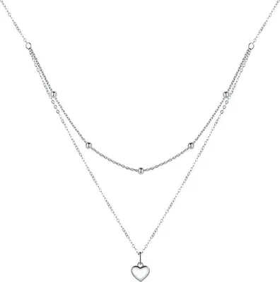 Image de Collier cœur en argent, chaîne, argent 925, collier Trusky
