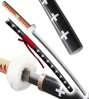 Produktbild von One Piece Katana aus Holz Klinge aus Holz Katana Trafalgar Law Replik Schwert Säbel Klinge aus Holz
