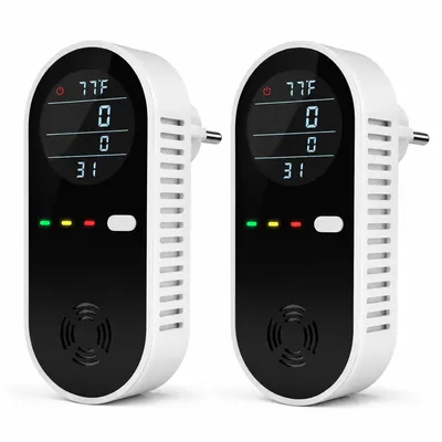 Produktbild von 4-in-1 Gasdetektor, Warnmelder für brennbare Gase und Kohlenmonoxid (CO), mit Temperatur- und Feuchtigkeitsanzeige, Sicherheitsalarm für Zuhause