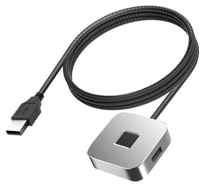 Image de Lecteur d'empreintes digitales USB compatible avec Windows 10 et 11, clé USB, détection tactile à 360°, reconnaissance rapide, scanner biométrique d'empreintes digitales, couleur argent