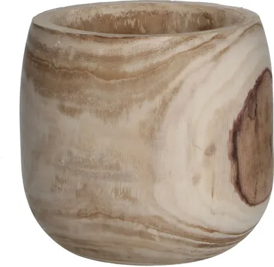 Produktbild von Mica Decorations Pia Blumentopf - H24 x Ø24 cm - Paulowniaholz - Hellbraun