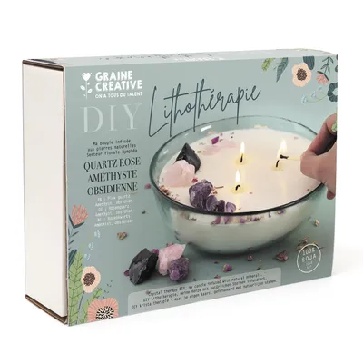 Image de Kit Diy Bougie Lithotherapie Xxl - Graine Creative