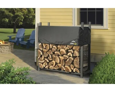 Obrázok produktu pre Stojan na drevo ShelterLogic 120 x 36,3 x 118,9 cm oceľový čierny s plachtou