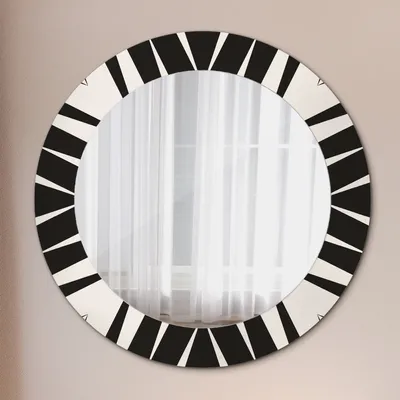 Produktbild von Wohnzimmer Spiegel - Mirror zum Wandspiegel Schlafzimmer – Schminkspiegel - Abstrakt Geometrisch Zusammensetzung - Rund: Ø60 cm