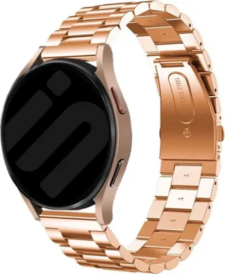 Produktbild von Strap-it Stahlarmband - Kompatibel mit Samsung Galaxy Watch Armband 42mm Ersatzarmband Edelstahl - Faltschließe - Hochwertiges Material - für Smartwatch 20mm Armband Rosa Gold