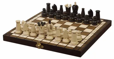 Produktbild von Kleine Traditionelles Klassische Schachspiel Royal Mini 27x27cm Holzschachset