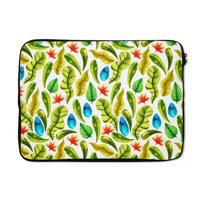 Produktbild von MuchoWow® Laptop Hülle 13 Zoll Dschungel - Design - Tropische Blätter Laptoptasche - Laptophülle - Sleeve - Rundumschutz