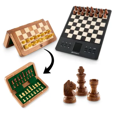 Produktbild von MILLENNIUM ChessChampion Wood Collection - Schachcomputer & Holzbrett