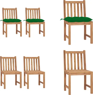 Produktbild von vidaXL Gartenstühle 2 Stk. mit Kissen Massivholz Teak - Gartenstuhl - Gartenstühle - Holz-Gartenstuhl - Holz-Gartenstühle